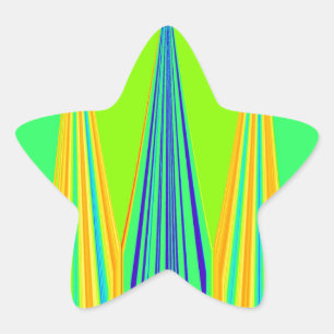 Kantiges geometrisches Neon-Design Stern-Aufkleber