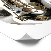 Kantiges Gold ABSTRACT ART Grafikdesign Poster (Ecke)