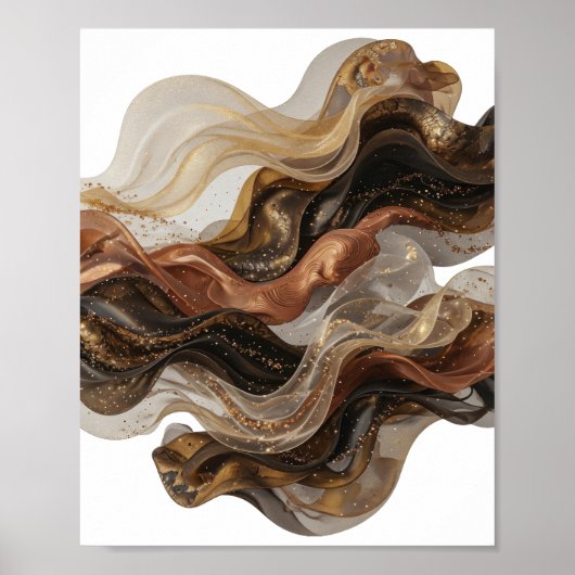 Kantiges Gold ABSTRACT ART Kunstposter Poster (Vorne)
