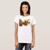 Kantiges Gold ABSTRACT ART Statement T-Shirt (Vorne ganz)