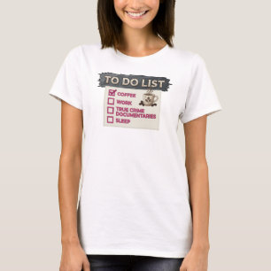 Kantiges Gold COFFEE ARBEIT TRUE CRIME Visualdesig T-Shirt