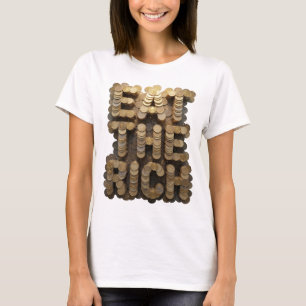 Kantiges Gold EAT THE RICH Fettes Design T-Shirt