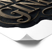 Kantiges Gold IMAGINE Textdesign Poster (Ecke)