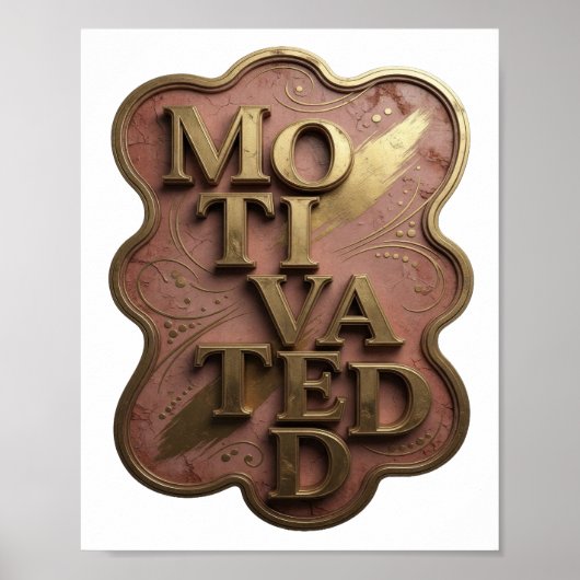 Kantiges Gold MOTIVIERT Poster (Vorne)
