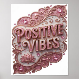 Kantiges Gold POSITIVE VIBES Design Poster
