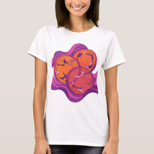 Kantiges lila ABSTRAKTES KUNST-Design T-Shirt