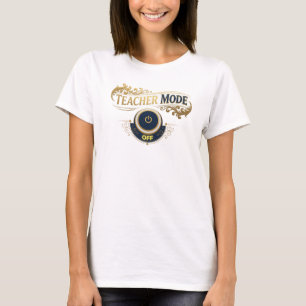 Kantiges Orange TEACH MODE OFF Kunstposter T-Shirt