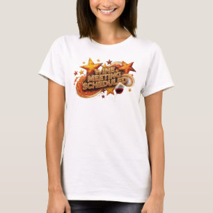 Kantiges Orange WEIN TREFFEN GEPLANT 3D Text Kunst T-Shirt