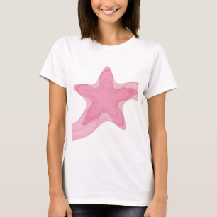 Kantiges Pink PINK STAR Künstlerisches Motiv T-Shirt
