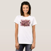 Kantiges Pink READY SET WINE 3D-Textkunst T-Shirt (Vorne ganz)
