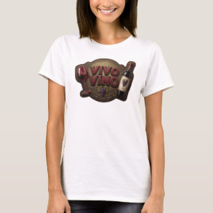 Kantiges Pink VIVO VINO Textdesign T-Shirt