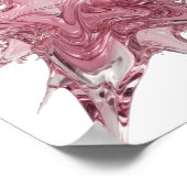 Kantiges Pink WATER SPLASH 3D Text Kunst Poster (Ecke)