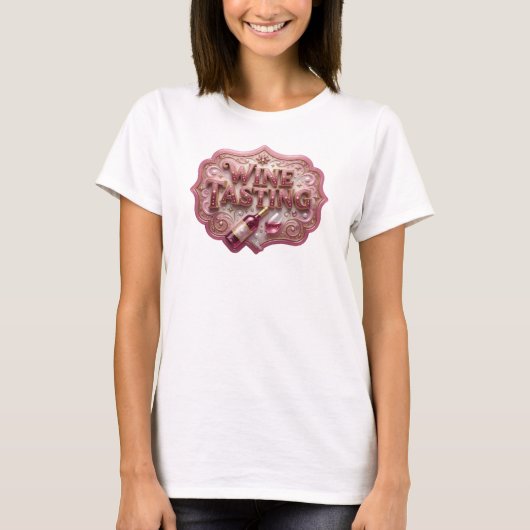 Kantiges Pink WEINPROBE T-Shirt (Vorderseite)