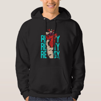 Kantiges Realistisches Herz Hand Drücken Streetwea Hoodie