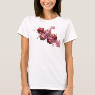Kantiges Rosa abstraktes Apfel-T-Shirt nach Maß T-Shirt