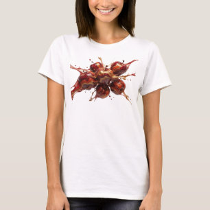 Kantiges rotes abstraktes Apfel-Designer-Grafik T-Shirt