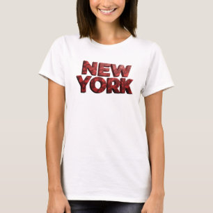 Kantiges rotes NEW YORK T-Shirt