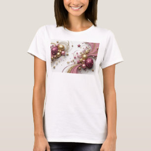 Kantiges rotes tragbares CHRISTMAS JOY Kunstwerk T-Shirt