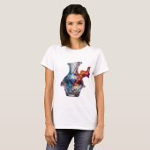 Kantiges Silber ABSTRACT ART Statement T-Shirt (Vorne ganz)