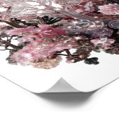 Kantiges Silber ABSTRACTE KUNST Künstlerisches Mot Poster (Ecke)