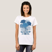 Kantiges Silber BLUE ROSES Design T-Shirt (Vorne ganz)