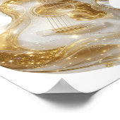 Kantiges Silber GOLDENE GITARRE Statement Design Poster (Ecke)