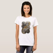 Kantiges Silber LET IT BE Textdesign T-Shirt (Vorne ganz)
