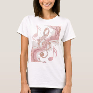 Kantiges Silber MUSIC IN THE AIR Zitat-Design T-Shirt