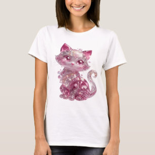 Kantiges Silber PINK DIAMOND CAT Zitat-Shirt T-Shirt