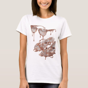 Kantiges Silber ROSE GOLD GLAMOUR Druck T-Shirt