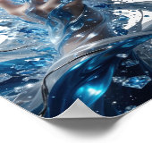 Kantiges Silber WATER MAGIC Slogandesign Poster (Ecke)