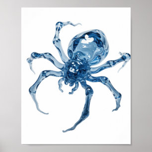 Kantiges Silber WATER SPIDER Zitat-Design Poster
