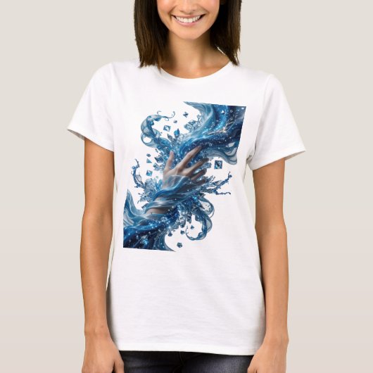 Kantiges Silber WATER'S WIZARDRY Fettes Design T-Shirt (Vorderseite)