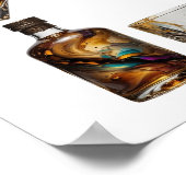 Kantiges Silber WHISKY SPLASH Poster (Ecke)