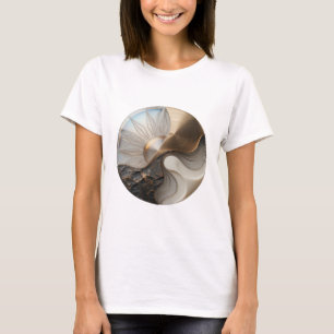 Kantiges Silber YIN YANG GLAS KUNST Design T-Shirt