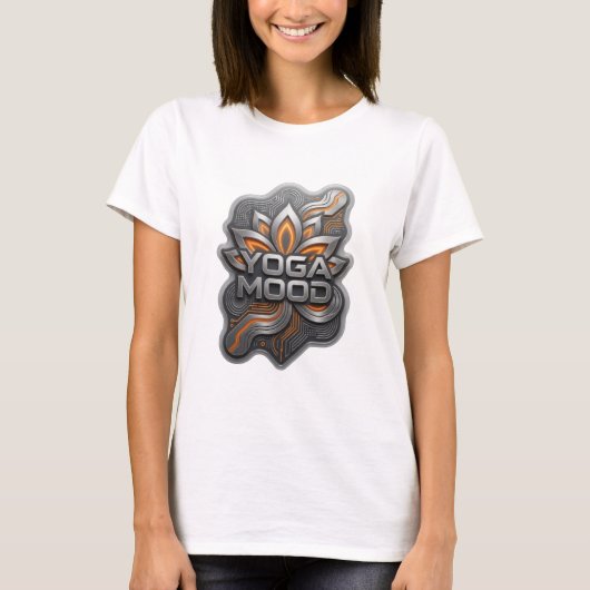 Kantiges Silber YOGAMOOD Shirt Design (Vorderseite)