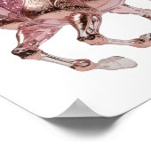 Kantiges Silbernes PINK GLITTER PFERD Statement De Poster (Ecke)
