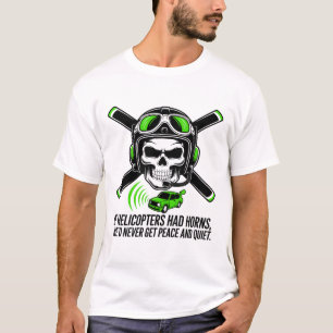 Kantiges T-Shirt-Design mit Helikopter-Pilot-Toten T-Shirt