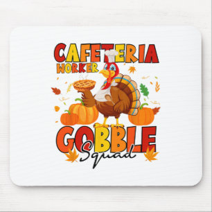 Kantine Arbeiter Gobble Squad Truthahn Kürbis Dank Mousepad