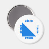 Kanton Zürich Schweiz Flagge Magnet (Vorderseite/Rückseite)