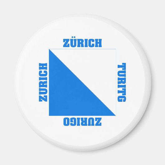 Kanton Zürich Schweiz Flagge Magnet (Vorne)