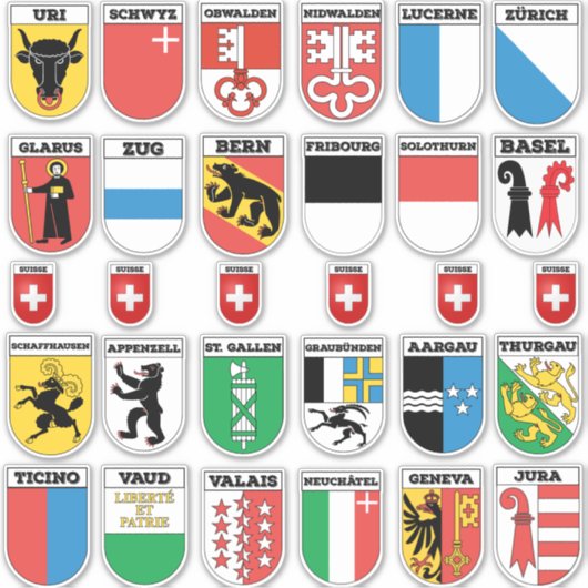 Kantone Schweiz Bundle Sticker (Vorderseite)