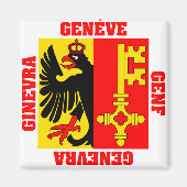 Kantonsflagge Genf Schweiz Magnet (Vorne)