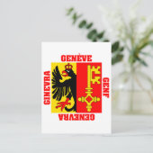 Kantonsflagge Genf Schweiz Postkarte (Stehend Vorderseite)