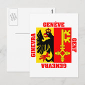 Kantonsflagge Genf Schweiz Postkarte (Vorne/Hinten)