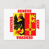 Kantonsflagge Genf Schweiz Postkarte (Vorderseite)
