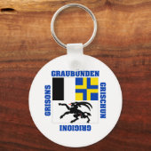 Kantonsflagge Graubunden Schweiz Schlüsselanhänger (Vorderseite)