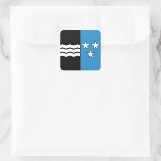 Kantonsflagge Quadratischer Aufkleber (Tasche)