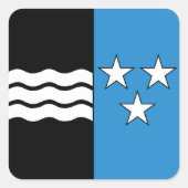 Kantonsflagge Quadratischer Aufkleber (Vorderseite)
