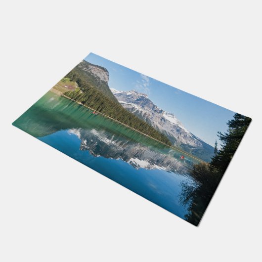 Kanu am berühmten Emerald Lake - Yoho NP, Kanada Fußmatte (Schrägansicht)